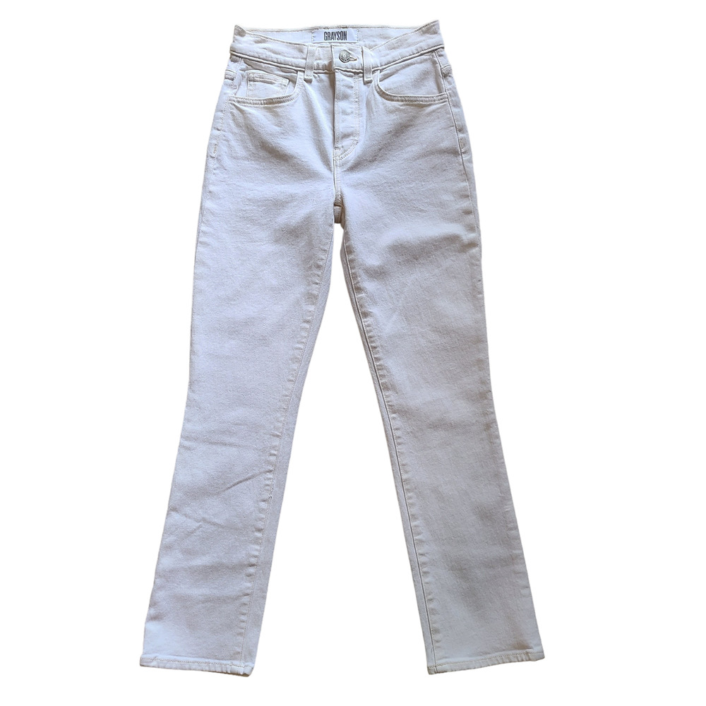 GRAYSON The Hero High‎ Rise Straight Leg Button Fly Jeans Natural Women's 25